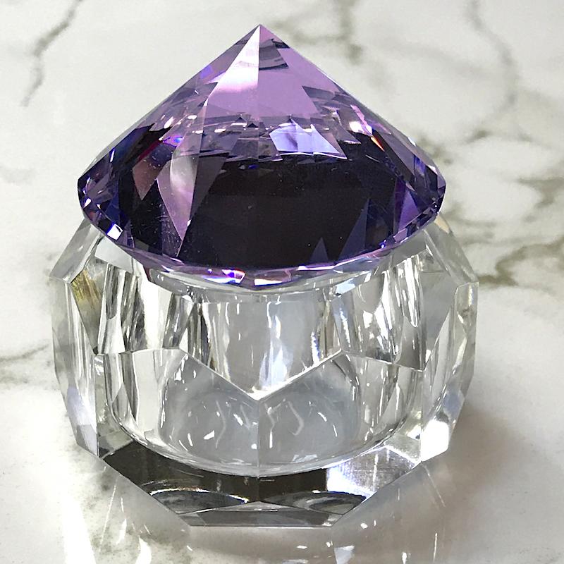 Crystal Glass Jar 50ml with Diamond Shape Stone - Image 10