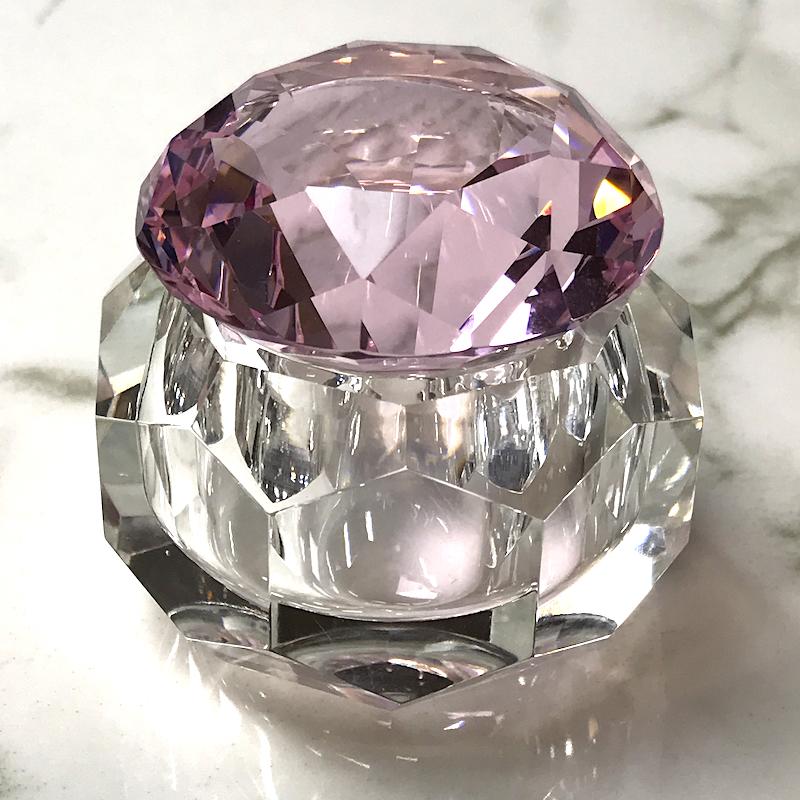 Crystal Glass Jar 50ml with Diamond Shape Stone - Image 3