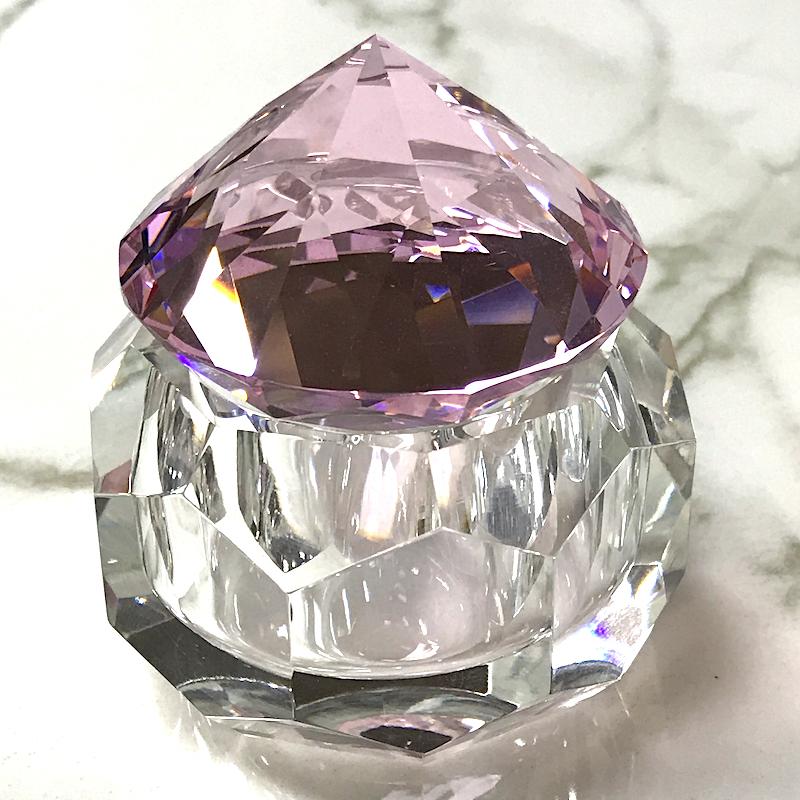Crystal Glass Jar 50ml with Diamond Shape Stone - Image 4