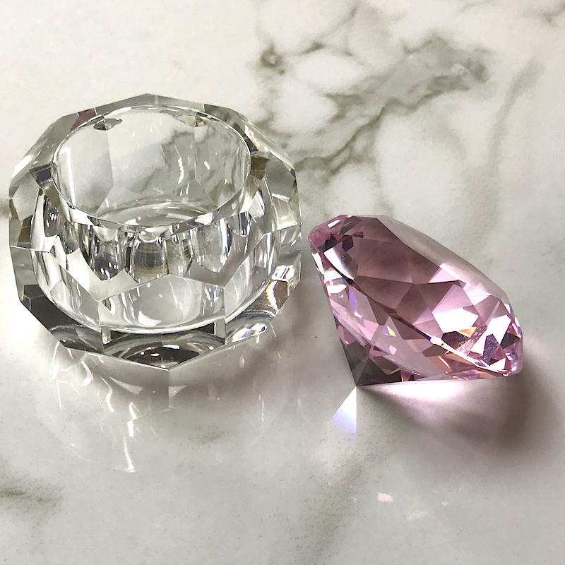 Crystal Glass Jar 50ml with Diamond Shape Stone - Image 5