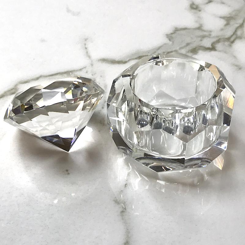 Crystal Glass Jar 50ml with Diamond Shape Stone - Image 8