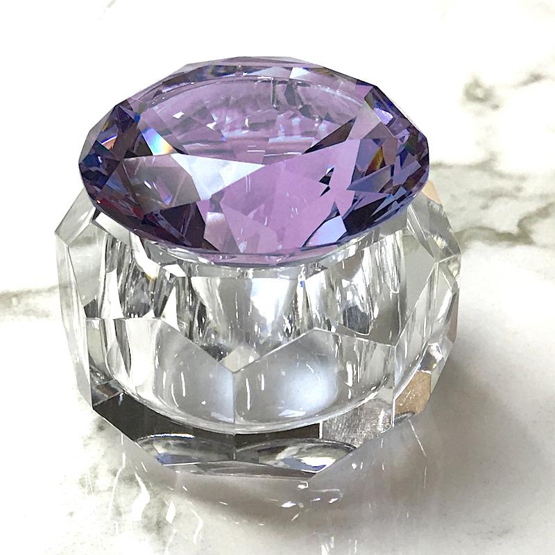 Crystal Glass Jar 50ml with Diamond Shape Stone - Image 9