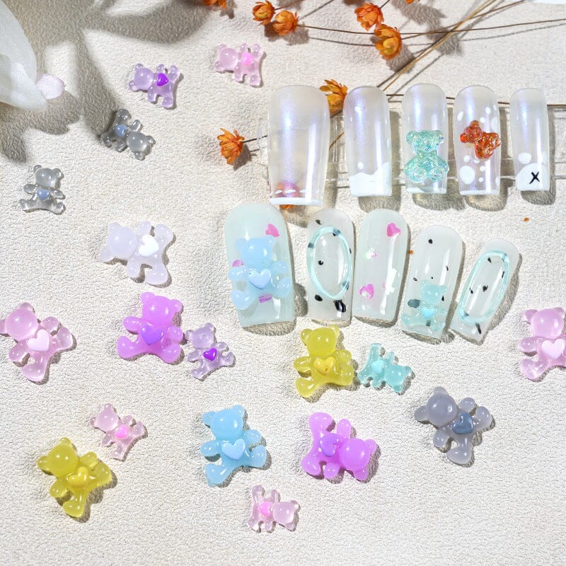 Crystal Love Bear Nail Art Tray 6 Colours - Image 2