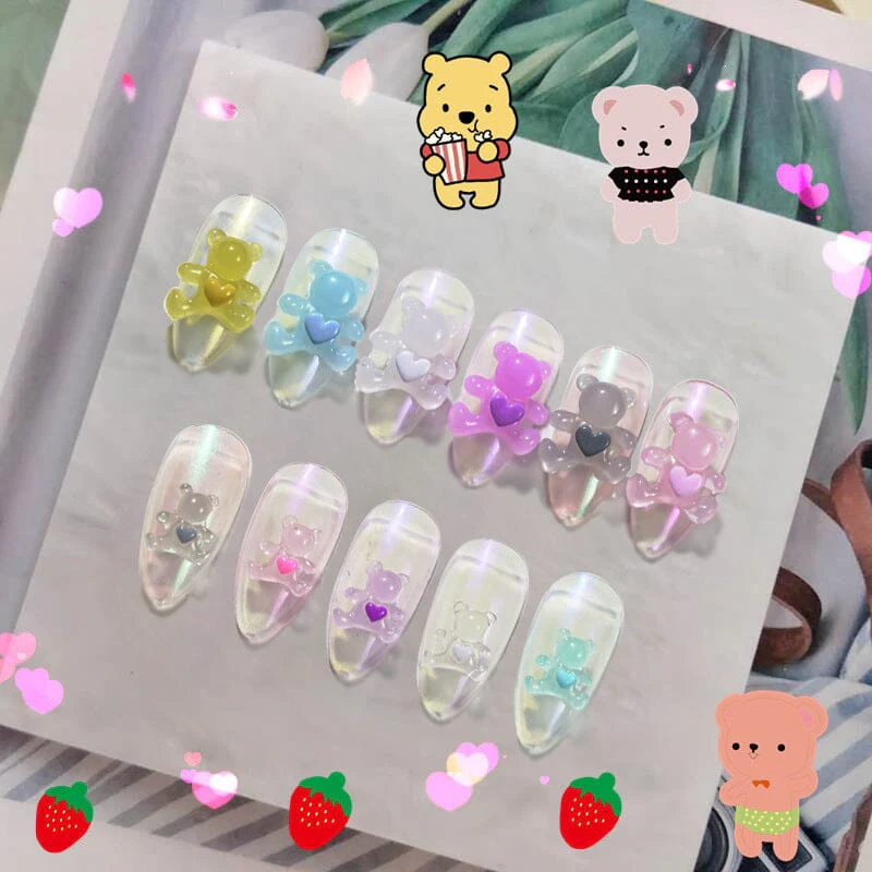 Crystal Love Bear Nail Art Tray 6 Colours - Image 3