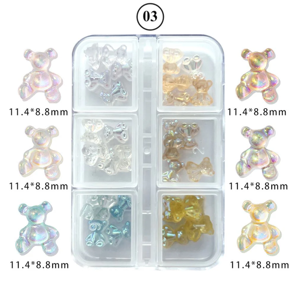 Crystal Love Bear Nail Art Tray 6 Colours - Image 6