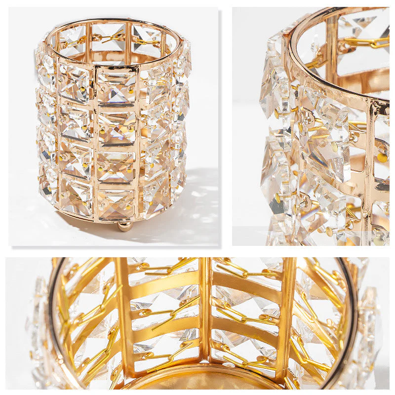 Crystal Metallic Gold Frame Storage Holder - Image 3