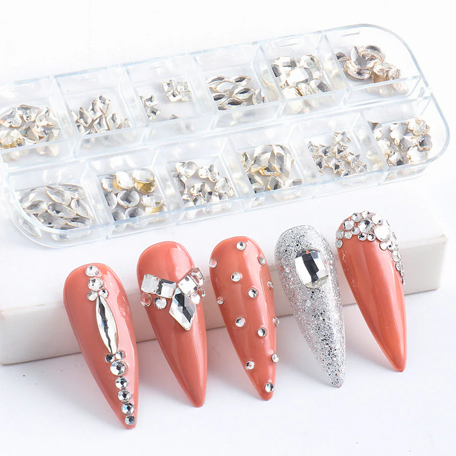 Crystal Mixed Shapes Nail Rhinestones Tray - Image 2