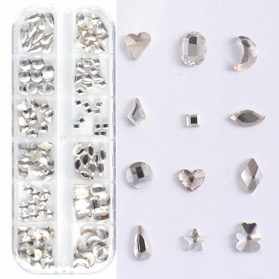 Crystal Mixed Shapes Nail Rhinestones Tray - Image 3