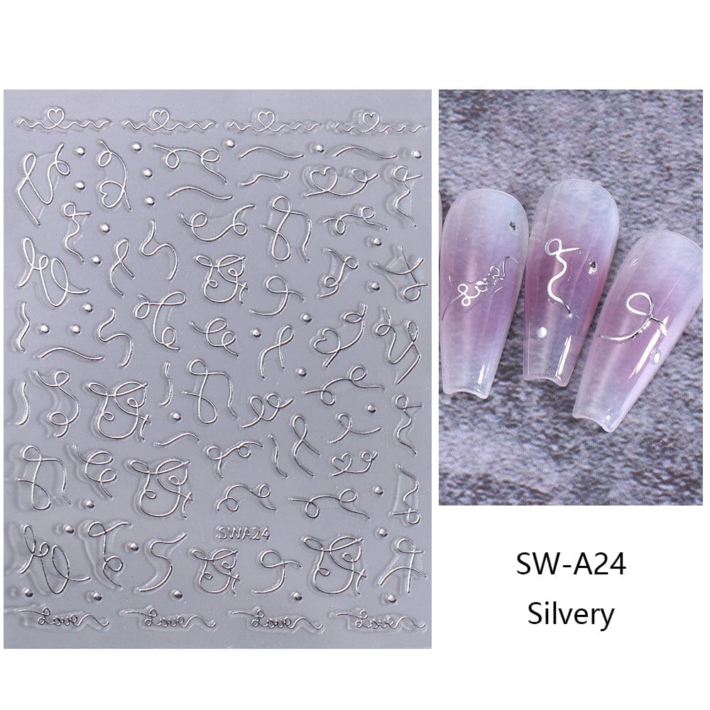 Curve Stripe Lines Nail Stickers - Image 4