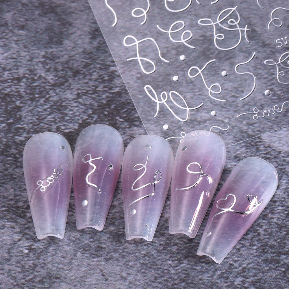 Curve Stripe Lines Nail Stickers - Image 5