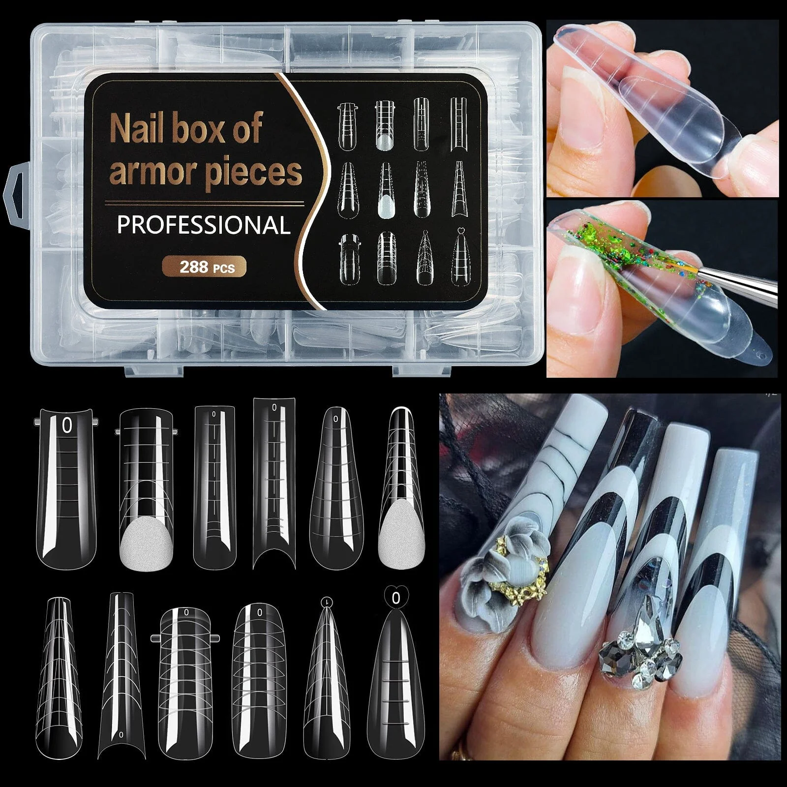 Dual Nail Forms - 12 Shapes - 288pcs - Image 3