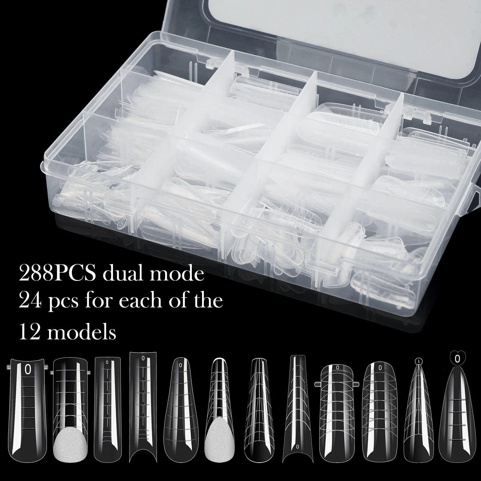 Dual Nail Forms - 12 Shapes - 288pcs - Image 5
