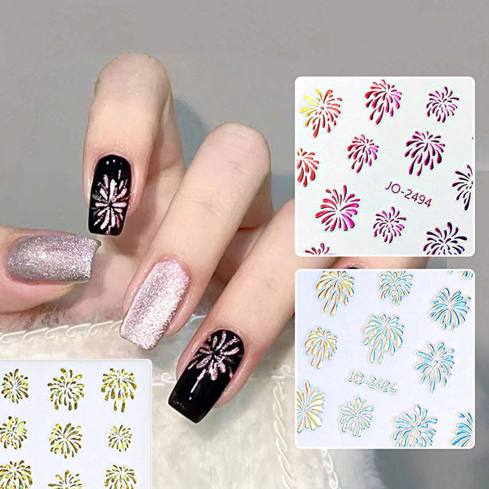 Fireworks Nail Art Stickers