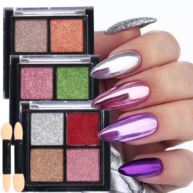 Solid Mirror Chrome Pigments - Four Colours Palette