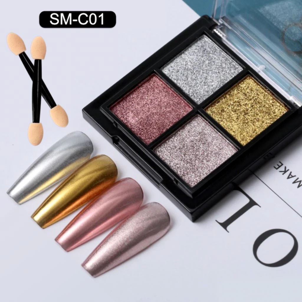 Solid Mirror Chrome Pigments - Four Colours Palette - Image 3