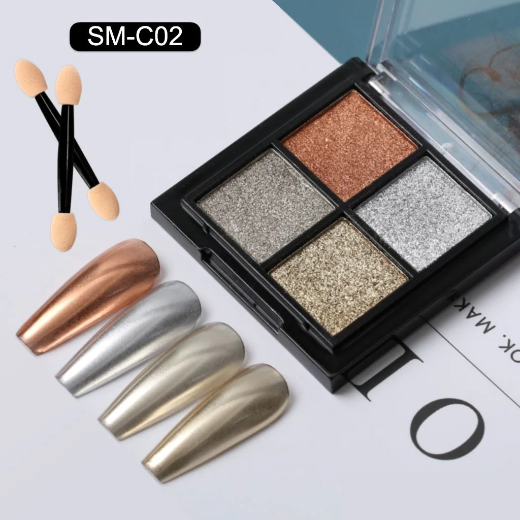 Solid Mirror Chrome Pigments - Four Colours Palette - Image 4