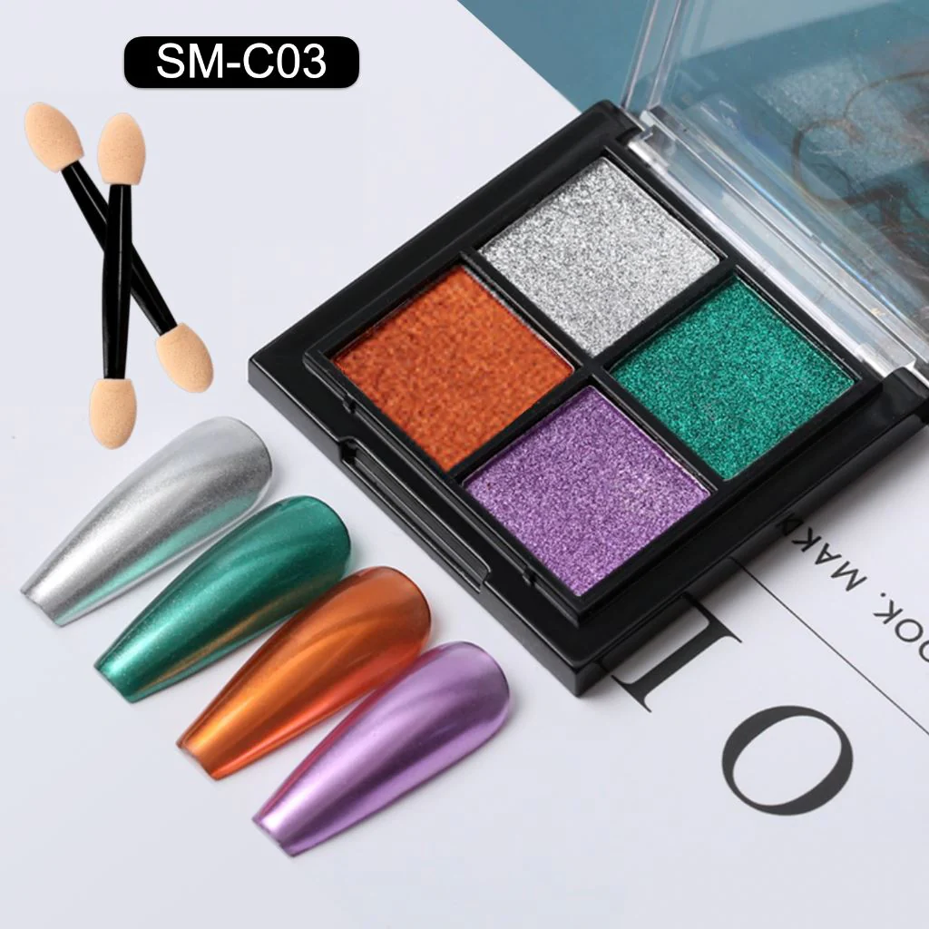 Solid Mirror Chrome Pigments - Four Colours Palette - Image 5