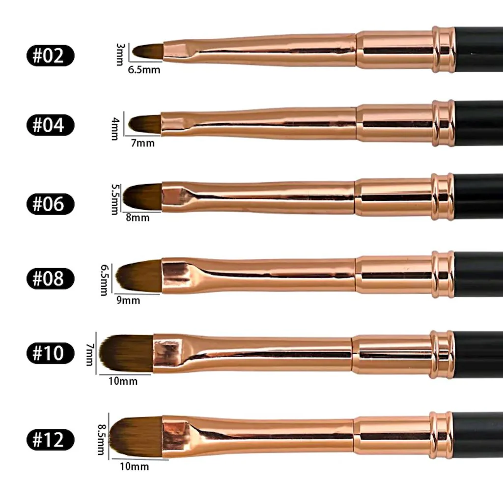 Gel Brush Black & Rose Gold With Cap - Image 2