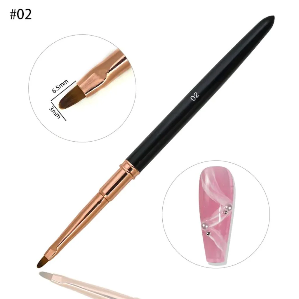 Gel Brush Black & Rose Gold With Cap - Image 3
