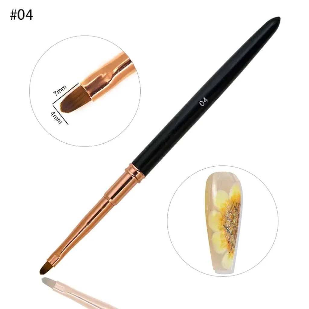 Gel Brush Black & Rose Gold With Cap - Image 4