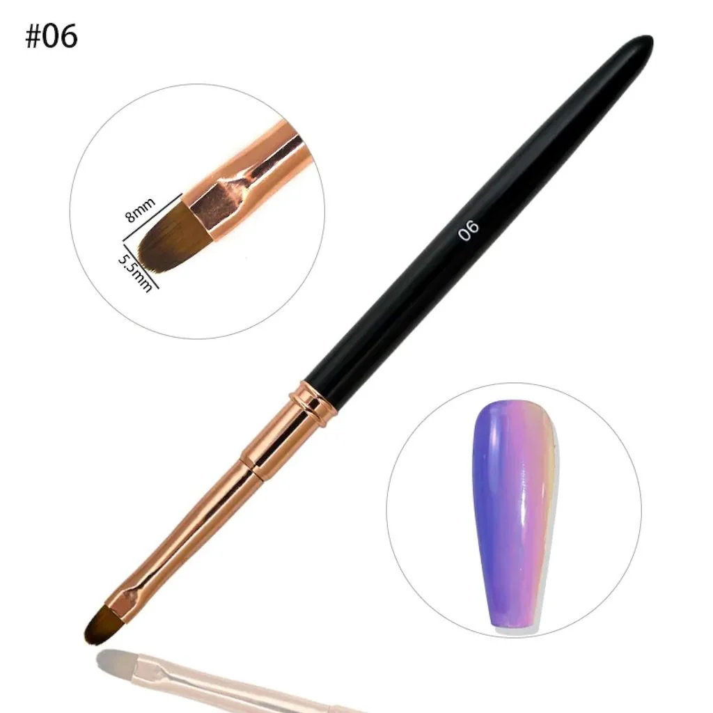 Gel Brush Black & Rose Gold With Cap - Image 5