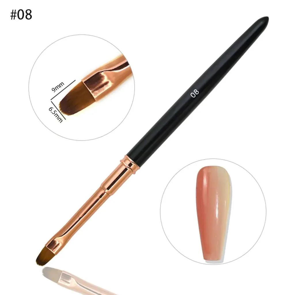 Gel Brush Black & Rose Gold With Cap - Image 6