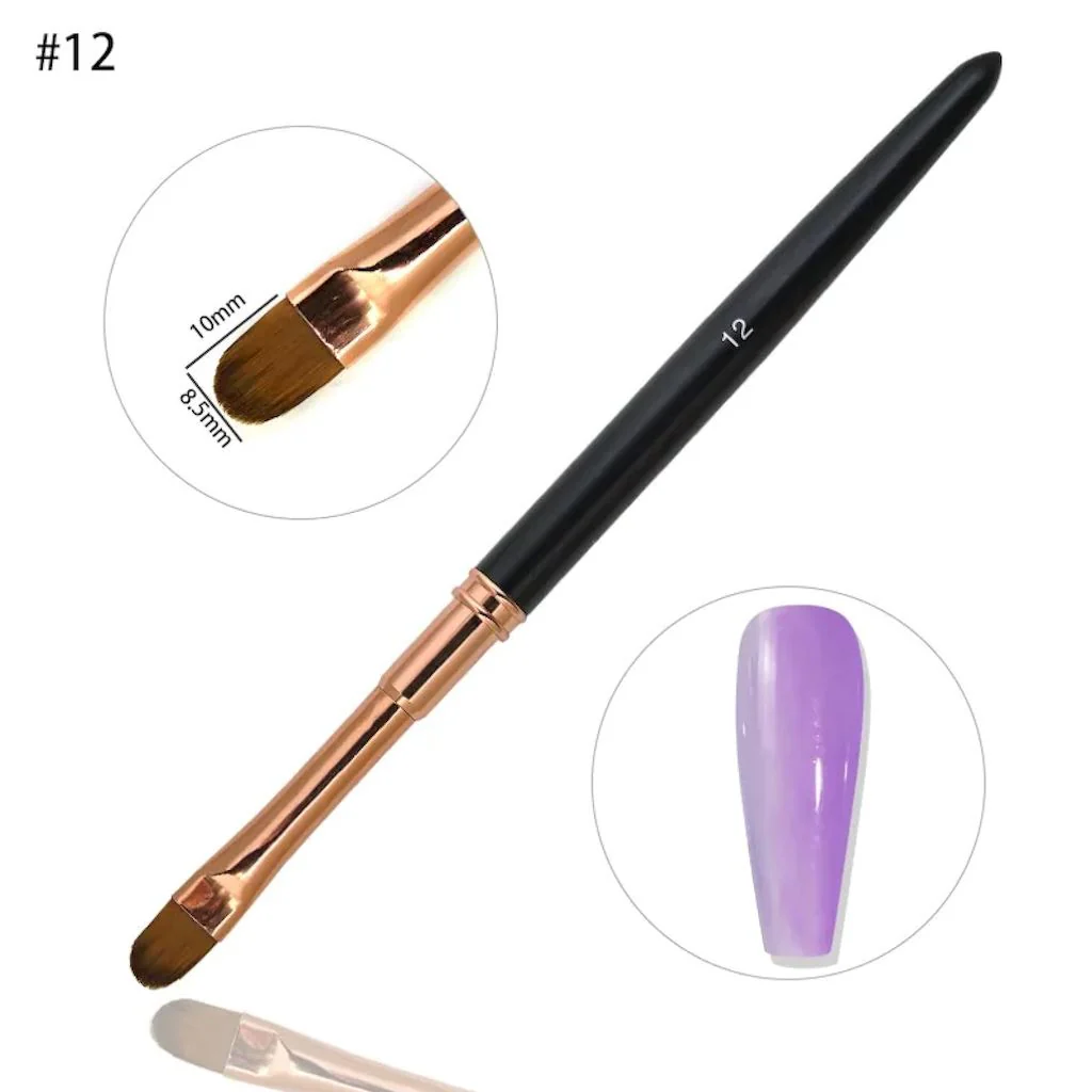 Gel Brush Black & Rose Gold With Cap - Image 8