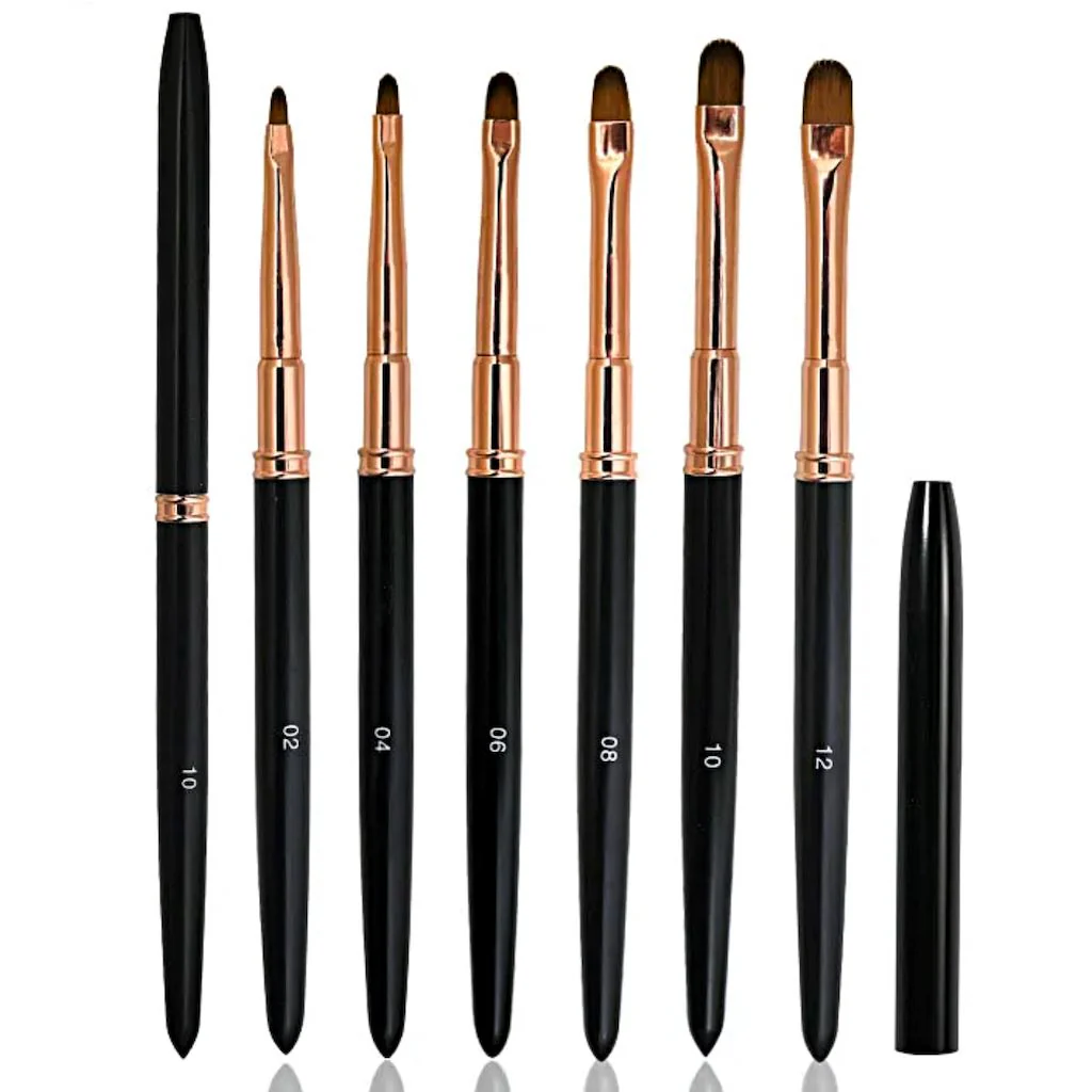 Gel Brush Black & Rose Gold With Cap - Image 9
