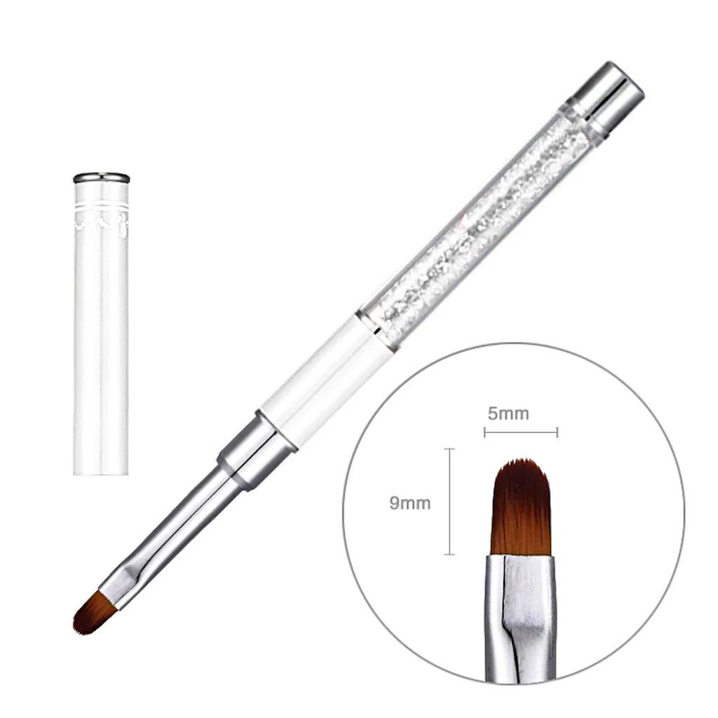 Gel Brush Pink/White with Cap - Image 3
