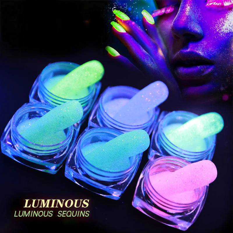 Glitter Laser Flakes Nail Art - Set 6pcs Jar - Image 2