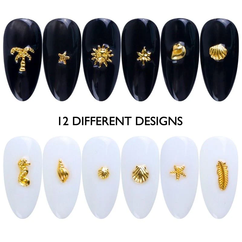 Gold Seaside 3D Nail Art Decoration Tray - Image 3