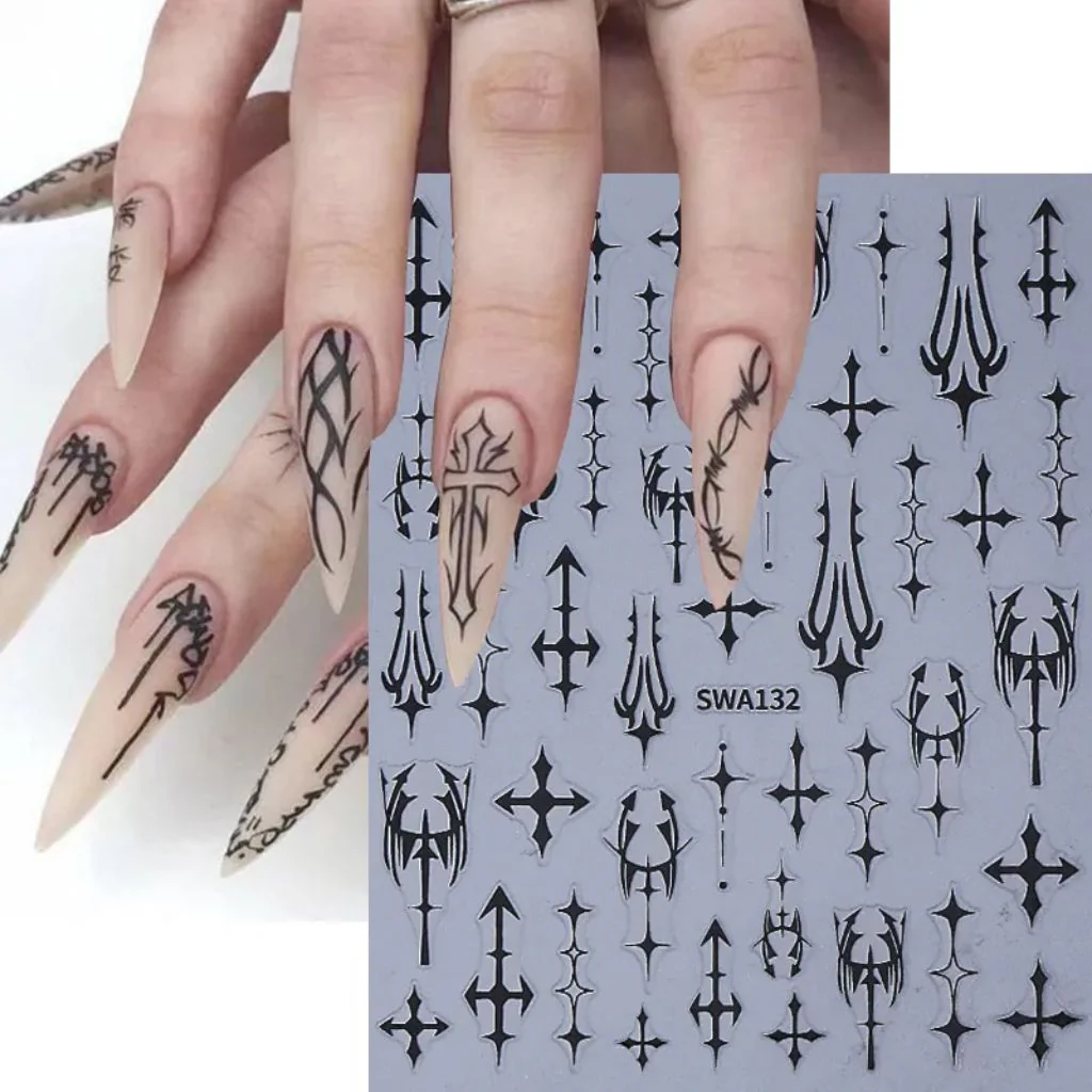 Gothic Cross Nail Art Sticker - Image 7