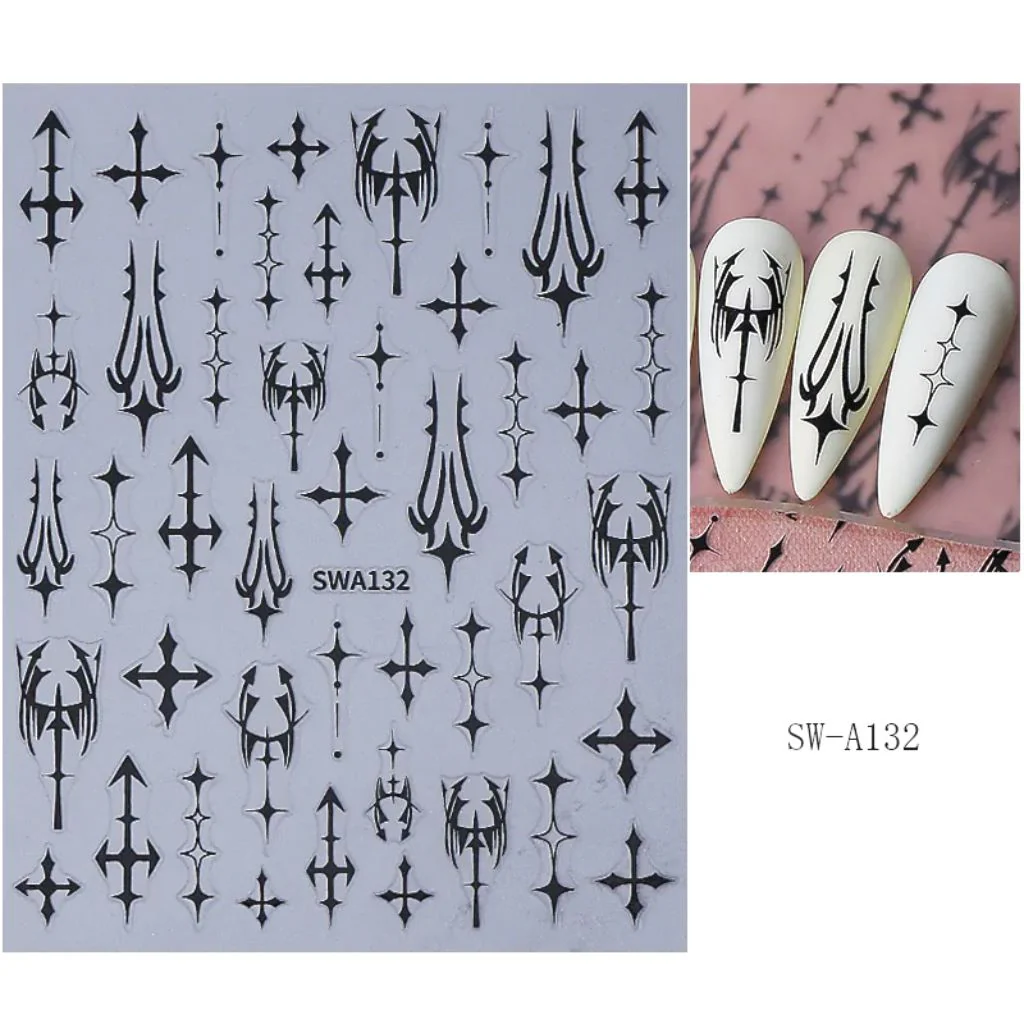 Gothic Cross Nail Art Sticker - Image 8