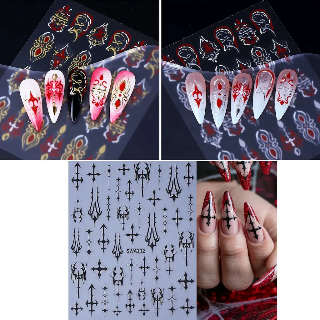 Gothic Cross Nail Art Sticker - Image 9