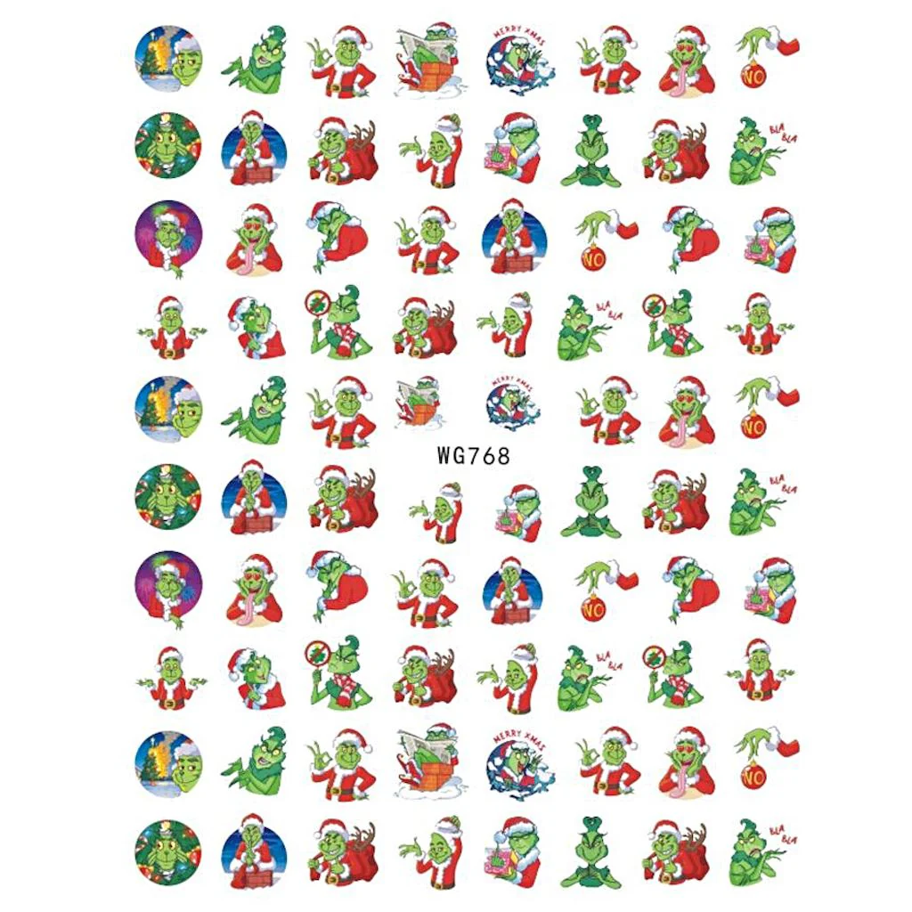 Grinch Nail Art Stickers - Image 2