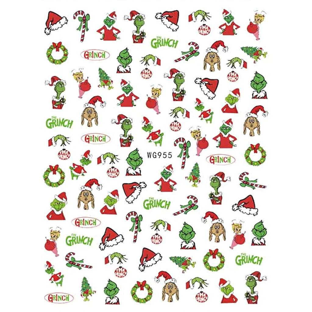 Grinch Nail Art Stickers - Image 3