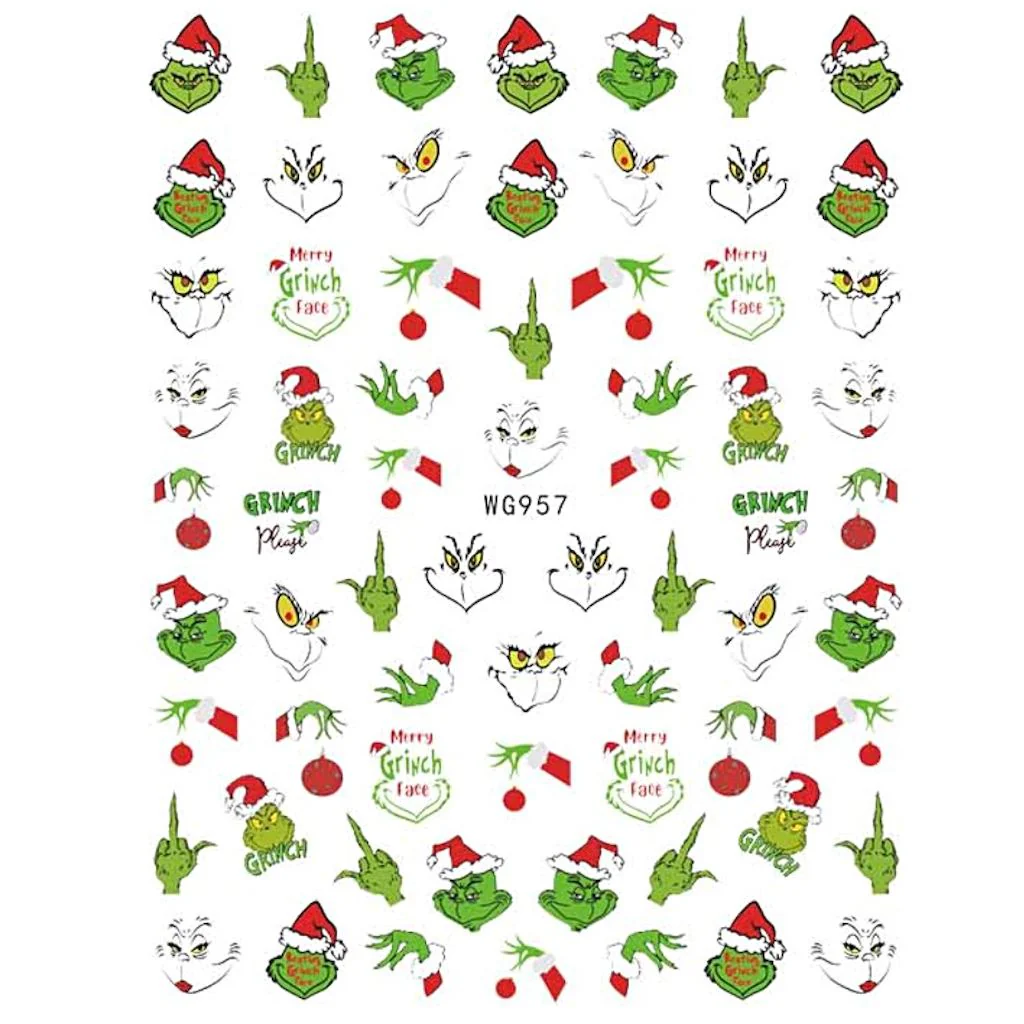 Grinch Nail Art Stickers - Image 5