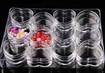 Small Plastic Clear Jar - Heart Shape 12pcs Pack - Image 3