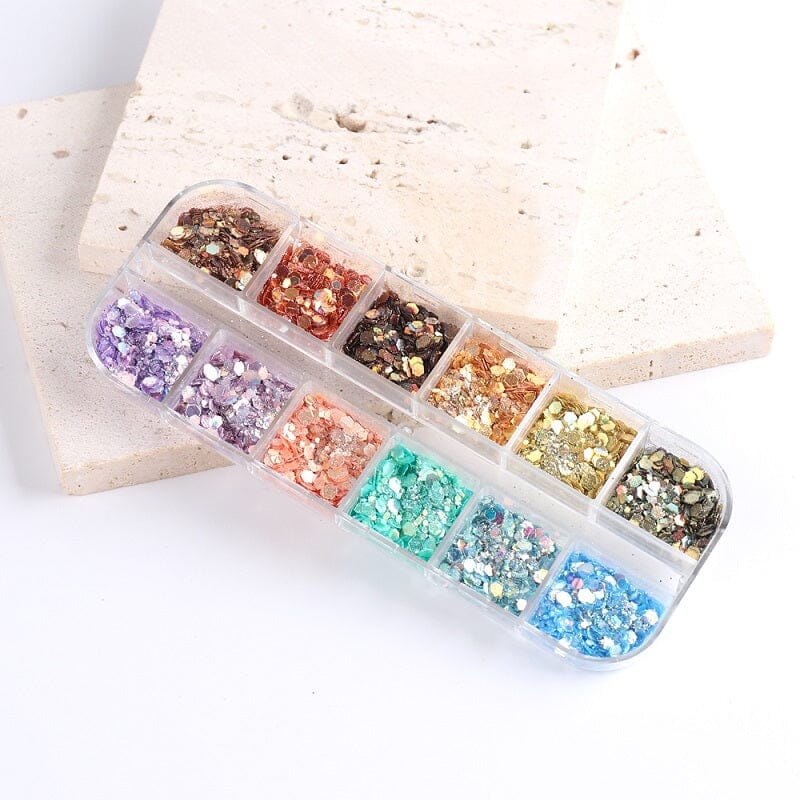 Hexagon Sequins Glitter Nail Art Tray - Image 3
