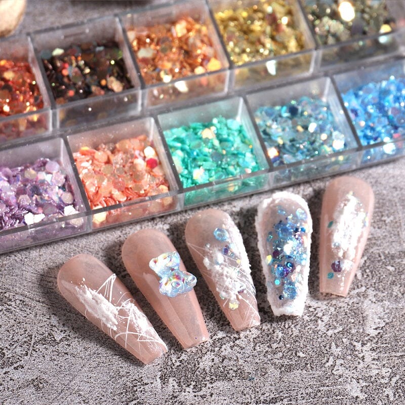 Hexagon Sequins Glitter Nail Art Tray - Image 4