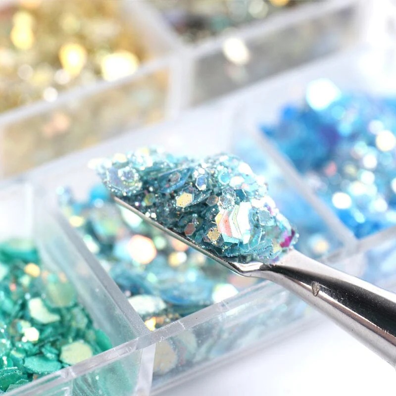 Hexagon Sequins Glitter Nail Art Tray - Image 5