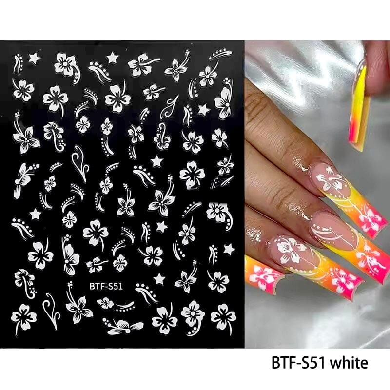 Hibiscus Flower Nail Stickers - Image 3