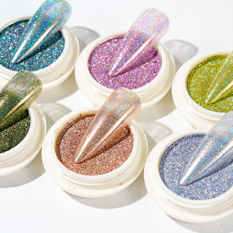 Holographic Glitter Chrome Powder Set 6pcs - Image 5
