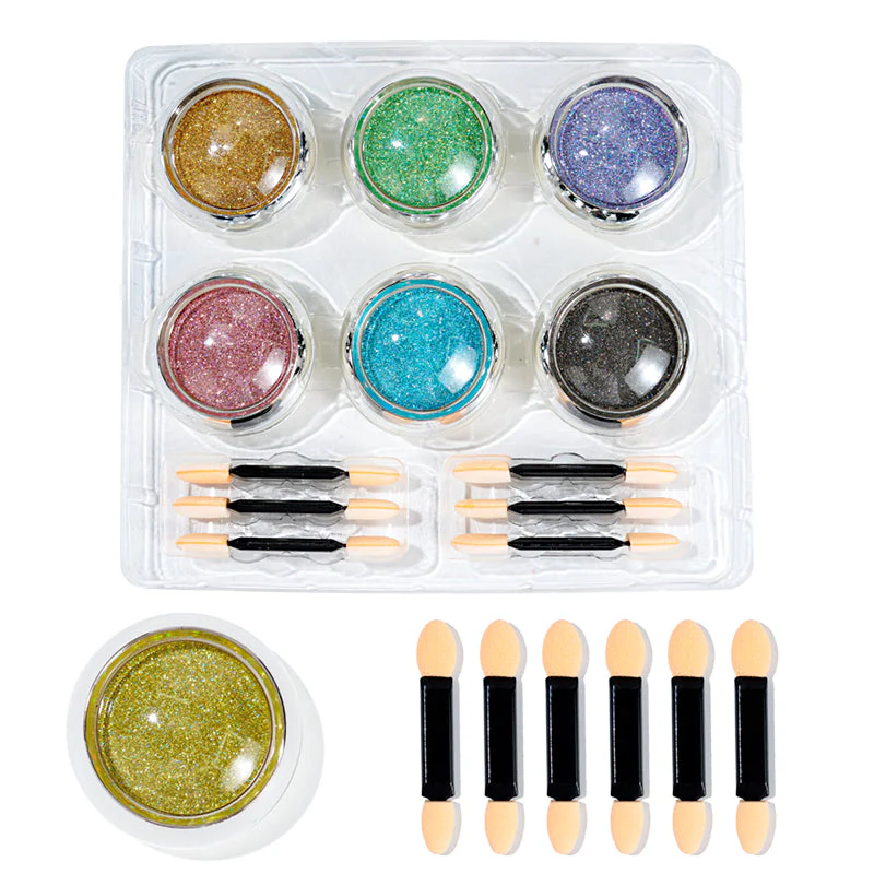 Holographic Glitter Chrome Powder Set 6pcs - Image 7