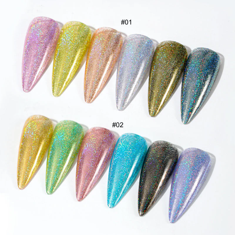 Holographic Glitter Chrome Powder Set 6pcs - Image 8