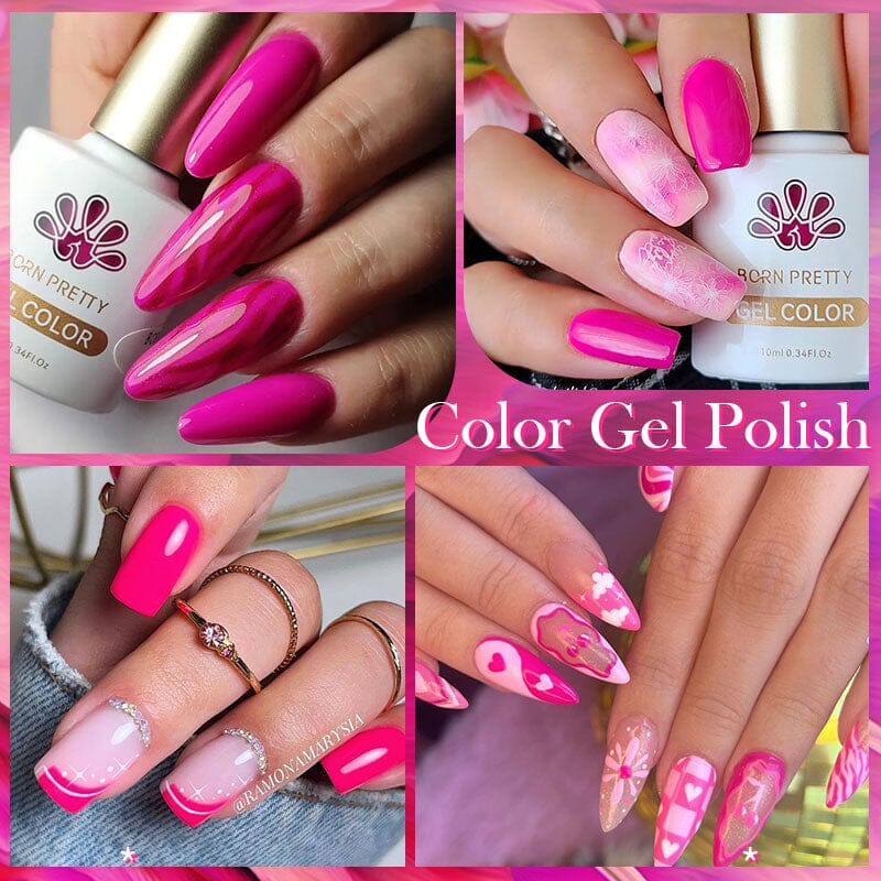 Hot Pink - Gel Polish 6 Colour Set 10ml - Image 4