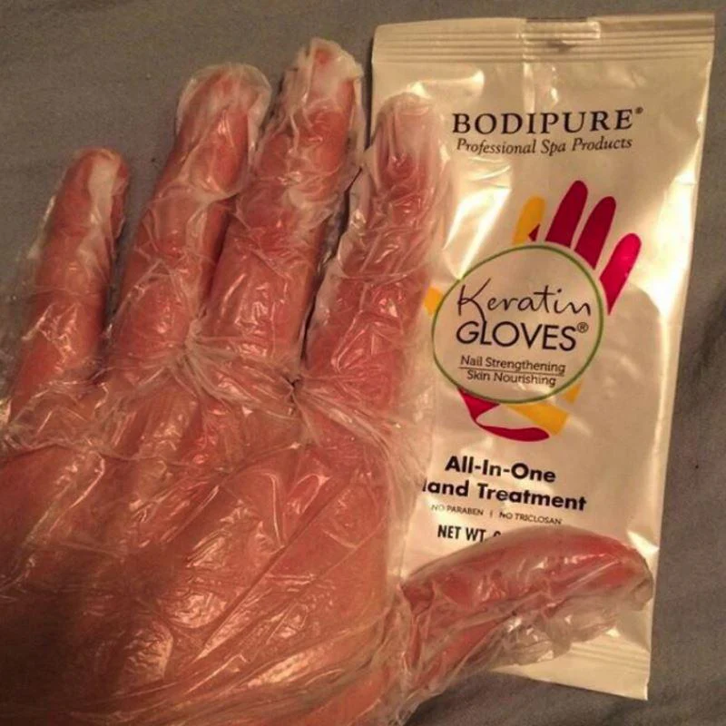 Keratin Gloves Natural Moisturising Hands Treatment - Bodipure white sachet - Image 15