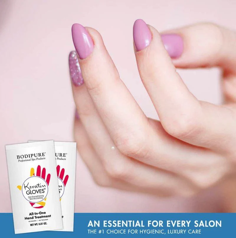 Keratin Gloves Natural Moisturising Hands Treatment - Bodipure white sachet - Image 3