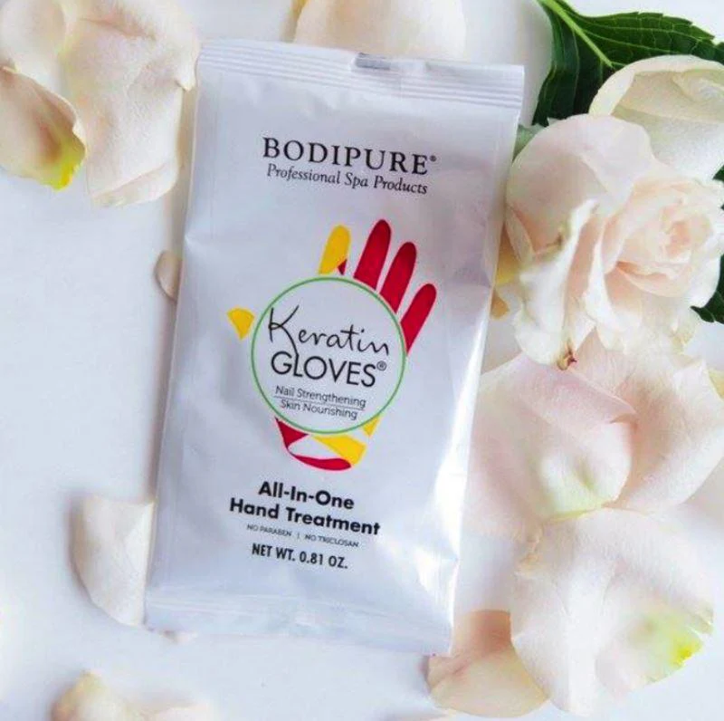 Keratin Gloves Natural Moisturising Hands Treatment - Bodipure white sachet - Image 9