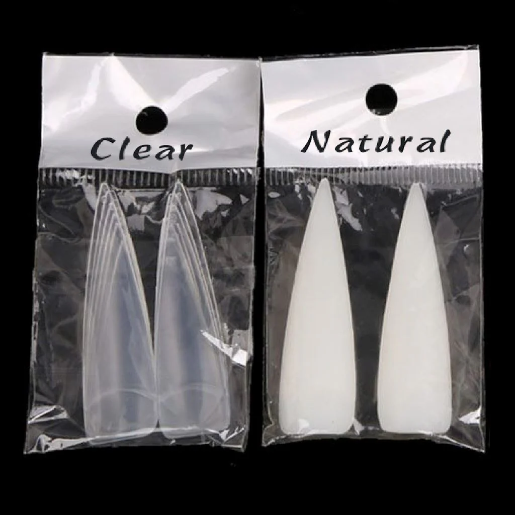 Long Plus Stiletto Nail Tips 12pcs Bag - Image 4